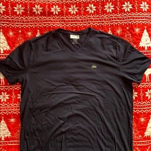 Lacoste navy v-neck tee xxl size 7 nwot